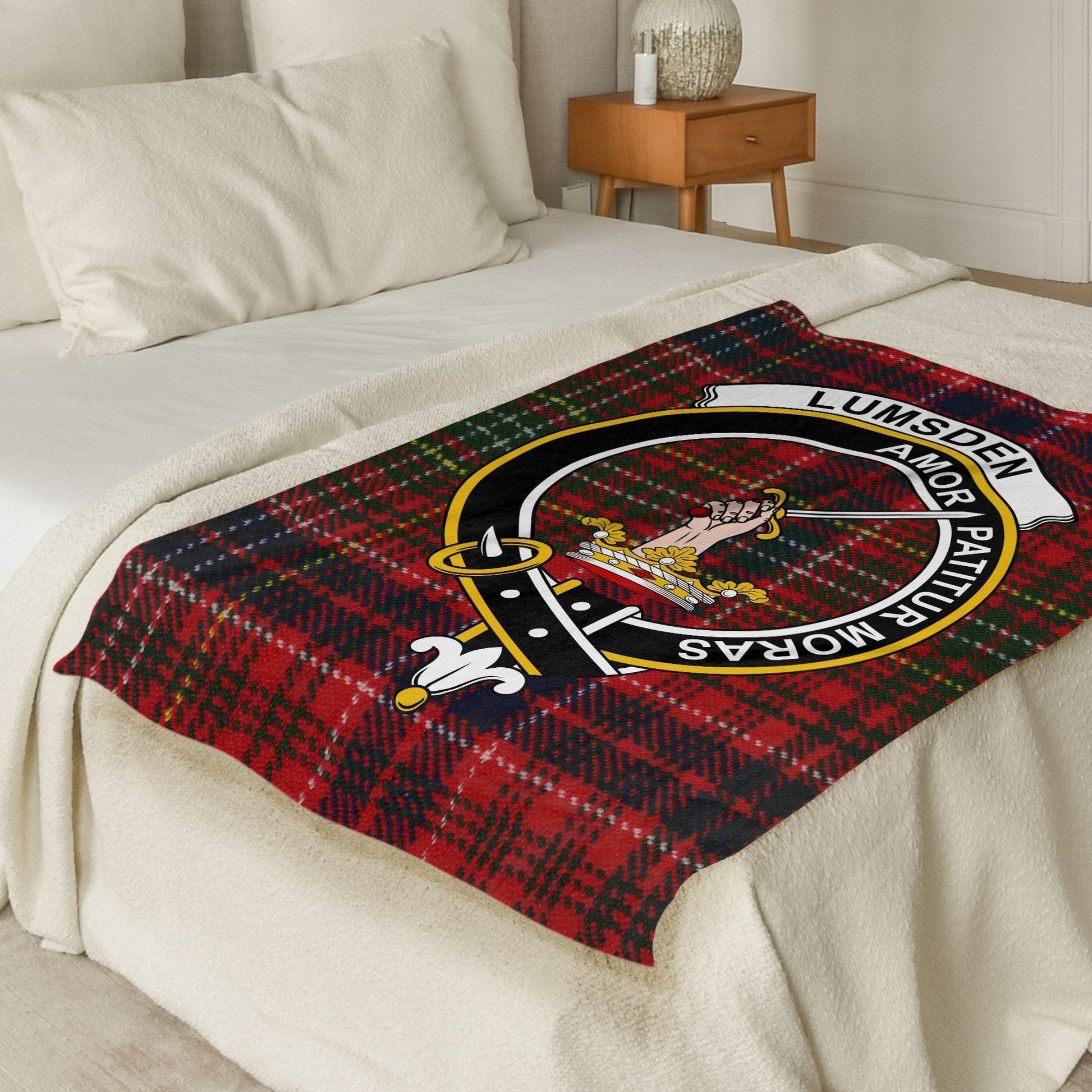 Scottish Clan Lumsden Crest Tartan Blanket