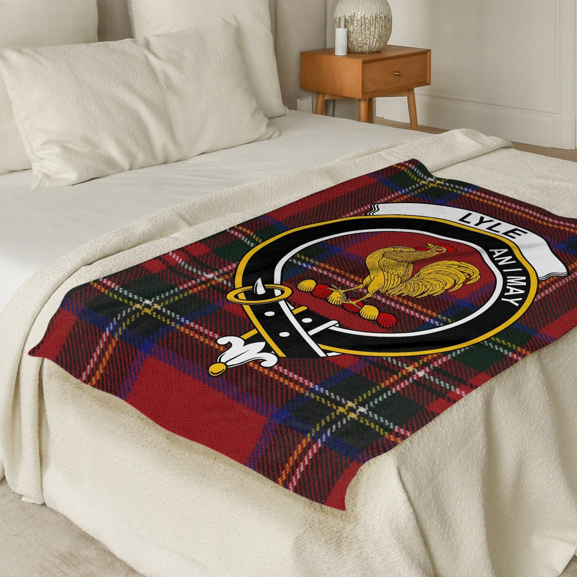 Scottish Clan Lyle Crest Tartan Blanket