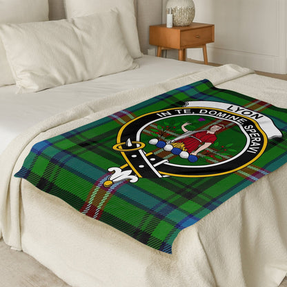 Scottish Clan Lyon Crest Tartan Plaid Blanket