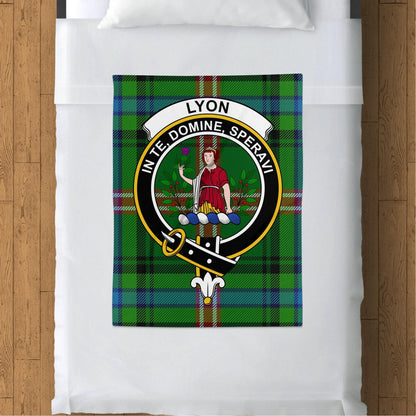 Scottish Clan Lyon Crest Tartan Plaid Blanket