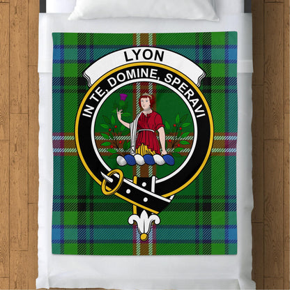 Scottish Clan Lyon Crest Tartan Plaid Blanket