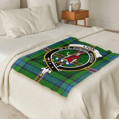 Scottish Clan Lyon Crest Tartan Plaid Blanket