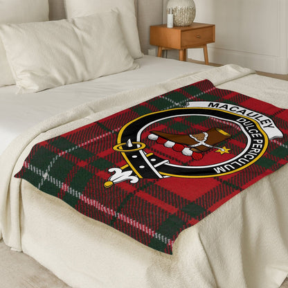 Scottish Clan MacAuley Crest Tartan Blanket