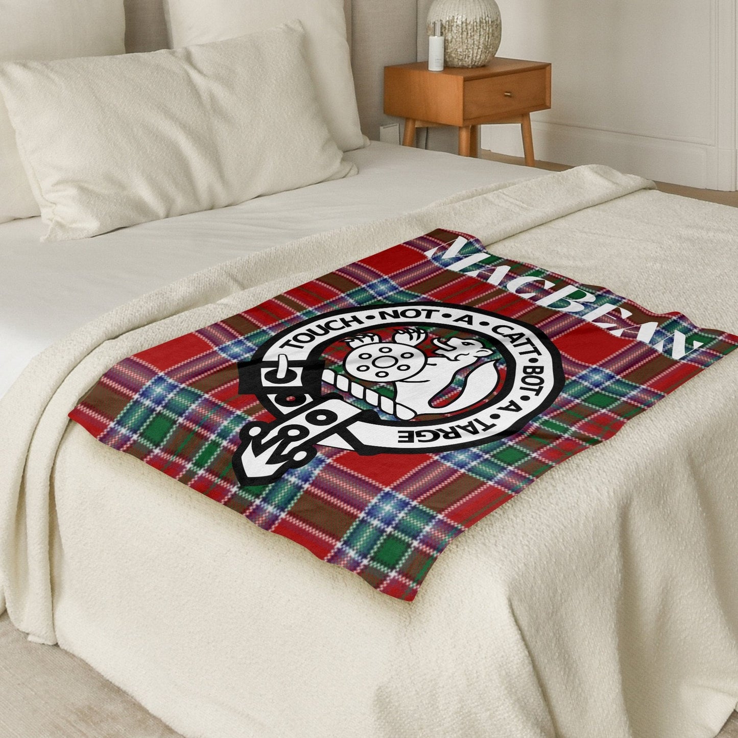 Scottish Clan MacBean Crest Tartan Blanket