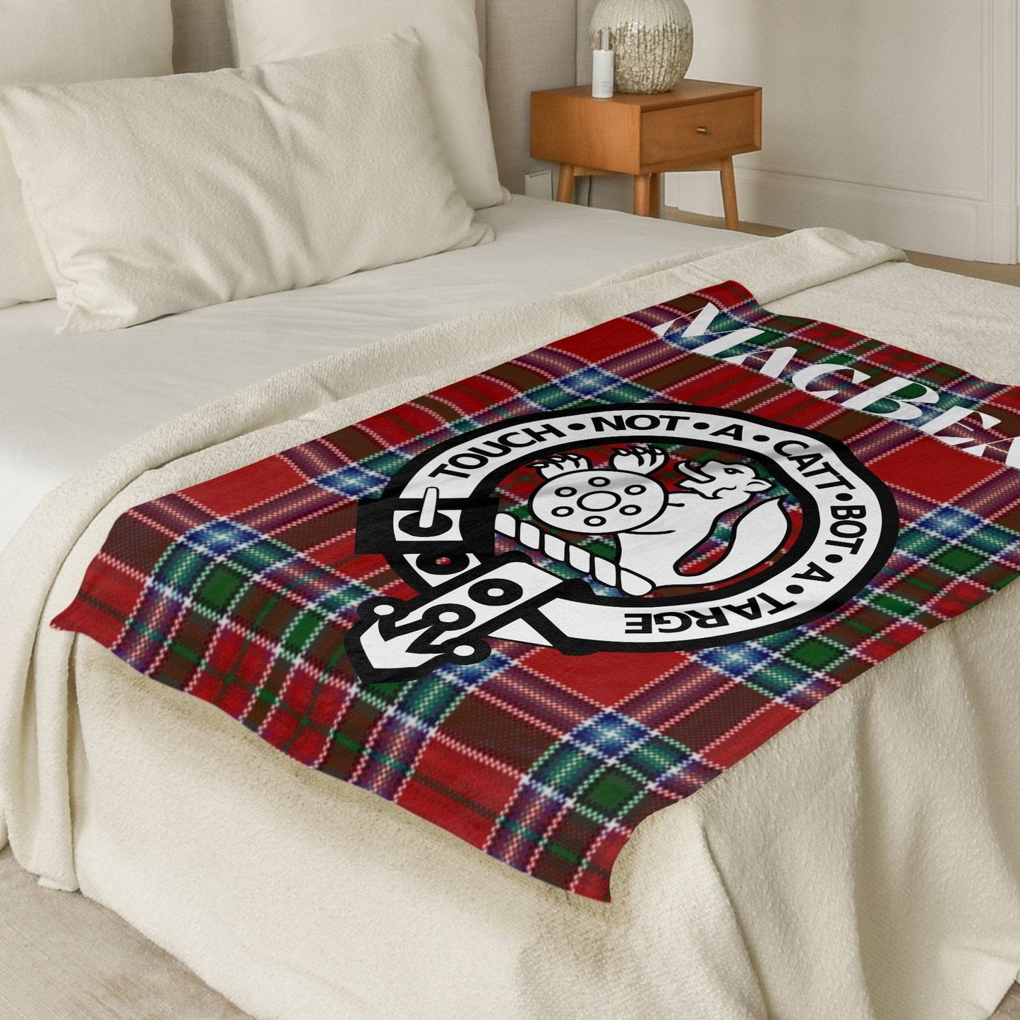 Scottish Clan MacBean Crest Tartan Blanket