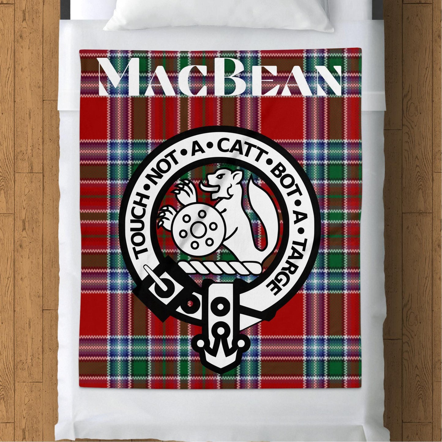 Scottish Clan MacBean Crest Tartan Blanket