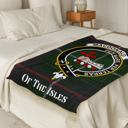 Scottish Clan MacDonald Crest Tartan Blanket