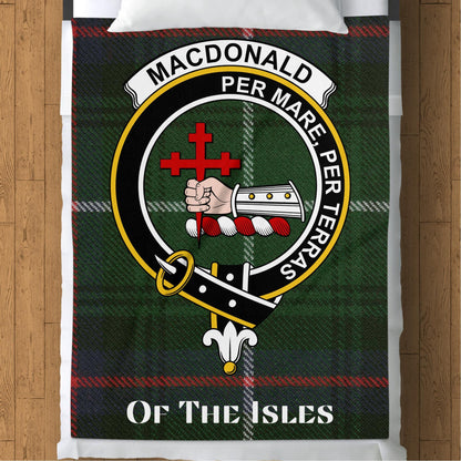 Scottish Clan MacDonald Crest Tartan Blanket