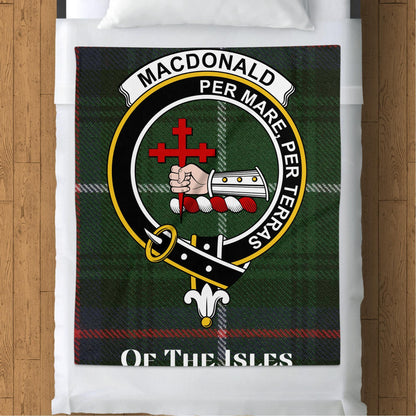 Scottish Clan MacDonald Crest Tartan Blanket