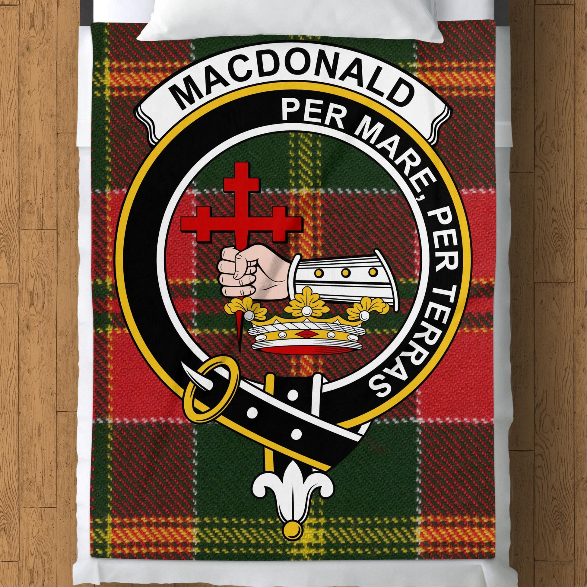 Scottish Clan Macdonald Crest Tartan Blanket