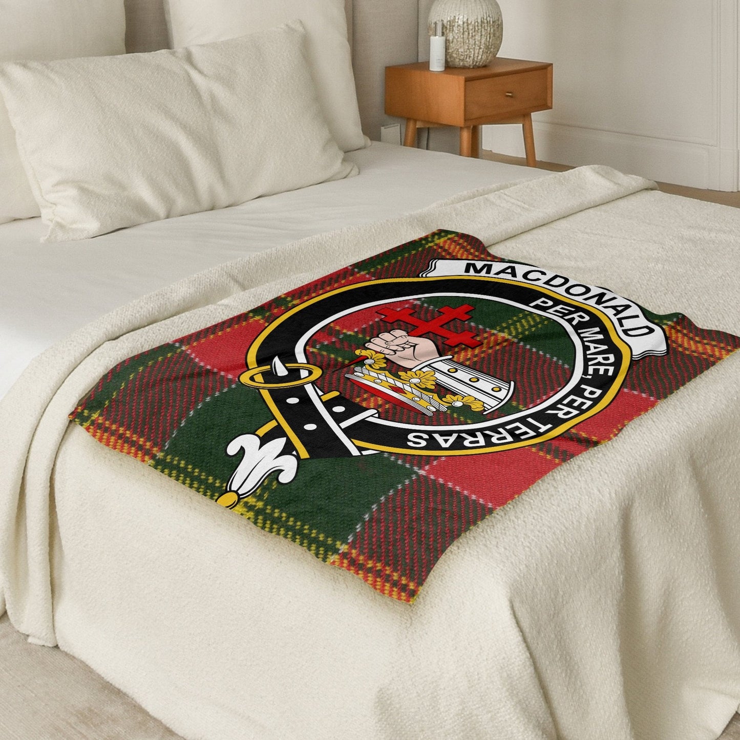 Scottish Clan Macdonald Crest Tartan Blanket