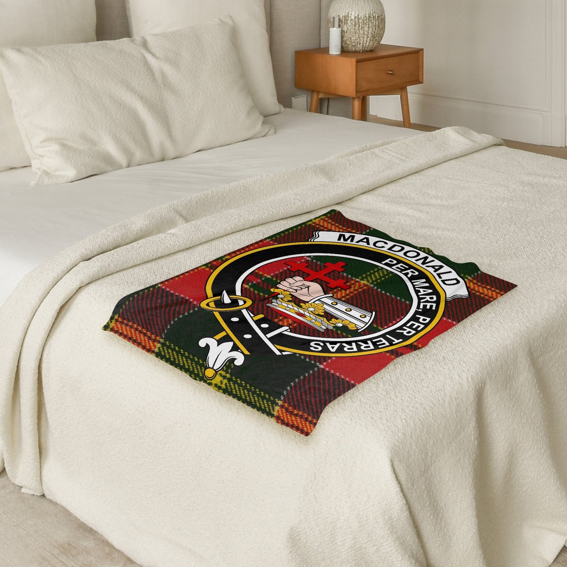 Scottish Clan Macdonald Crest Tartan Blanket