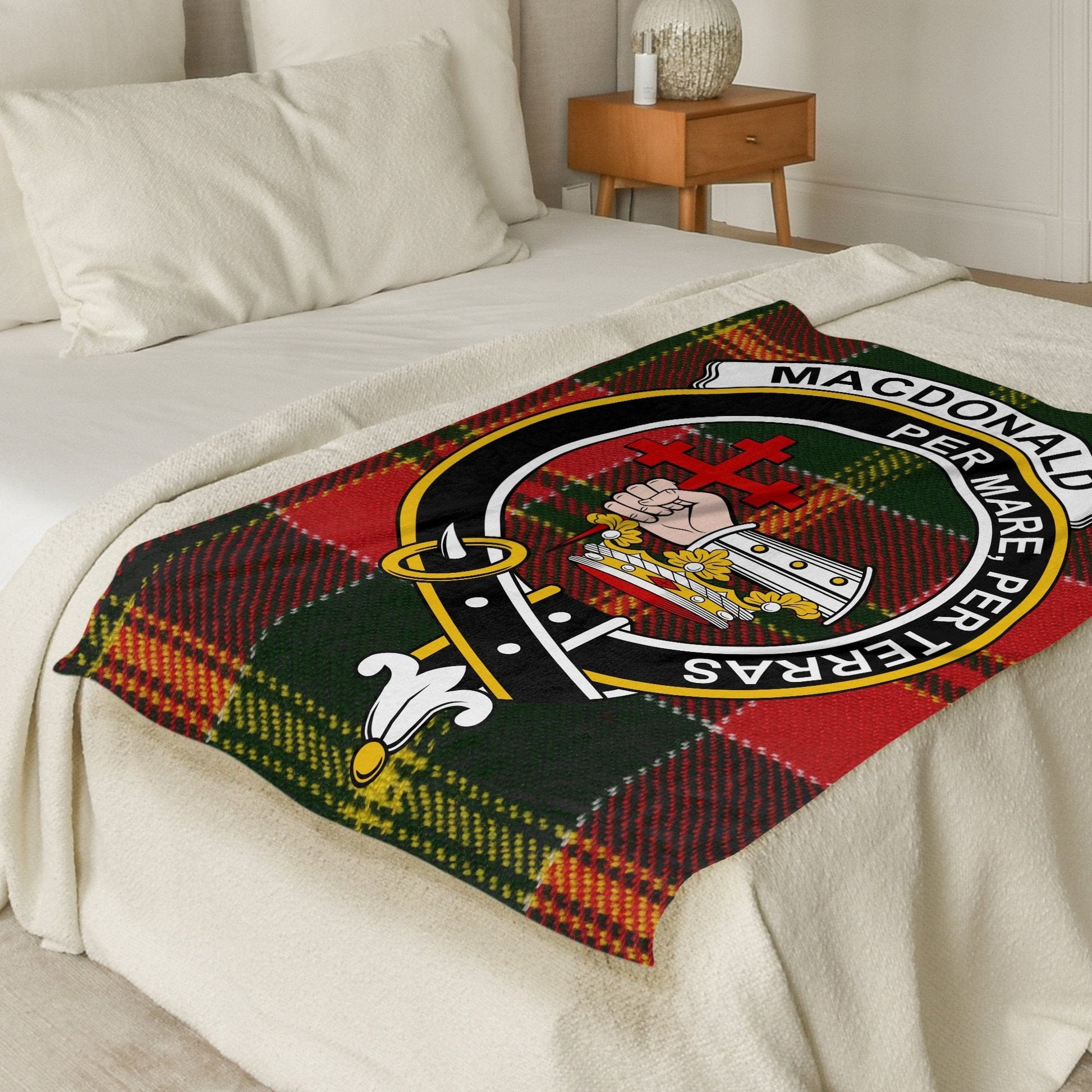 Scottish Clan Macdonald Crest Tartan Blanket