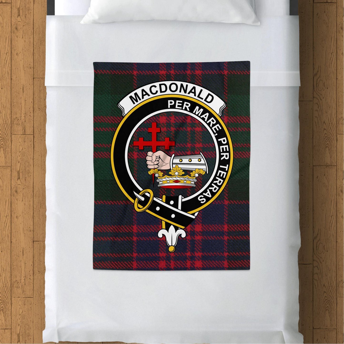 Scottish Clan Macdonald Crest Tartan Blanket