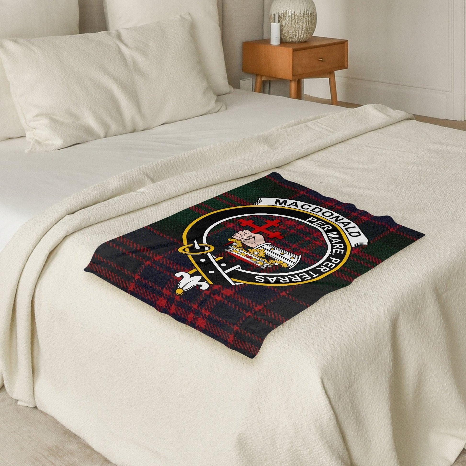 Scottish Clan Macdonald Crest Tartan Blanket