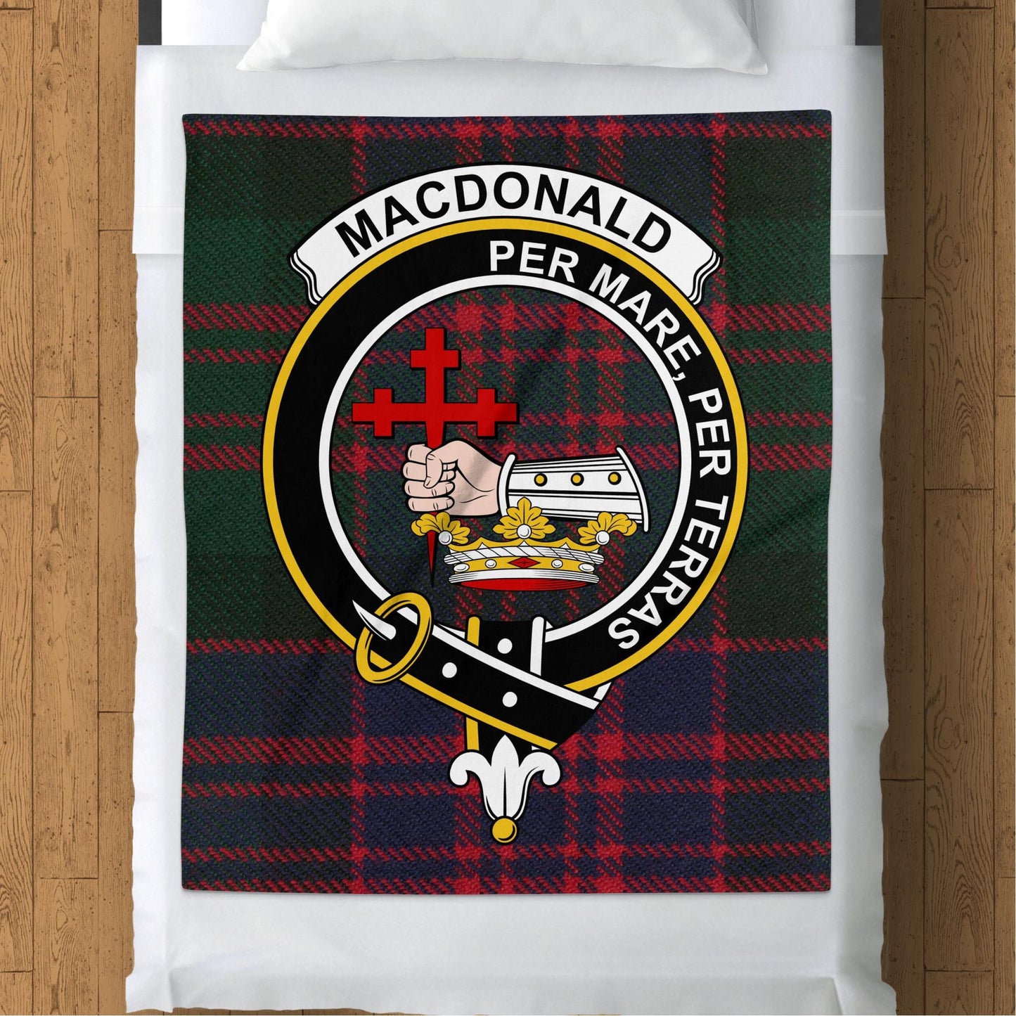 Scottish Clan Macdonald Crest Tartan Blanket