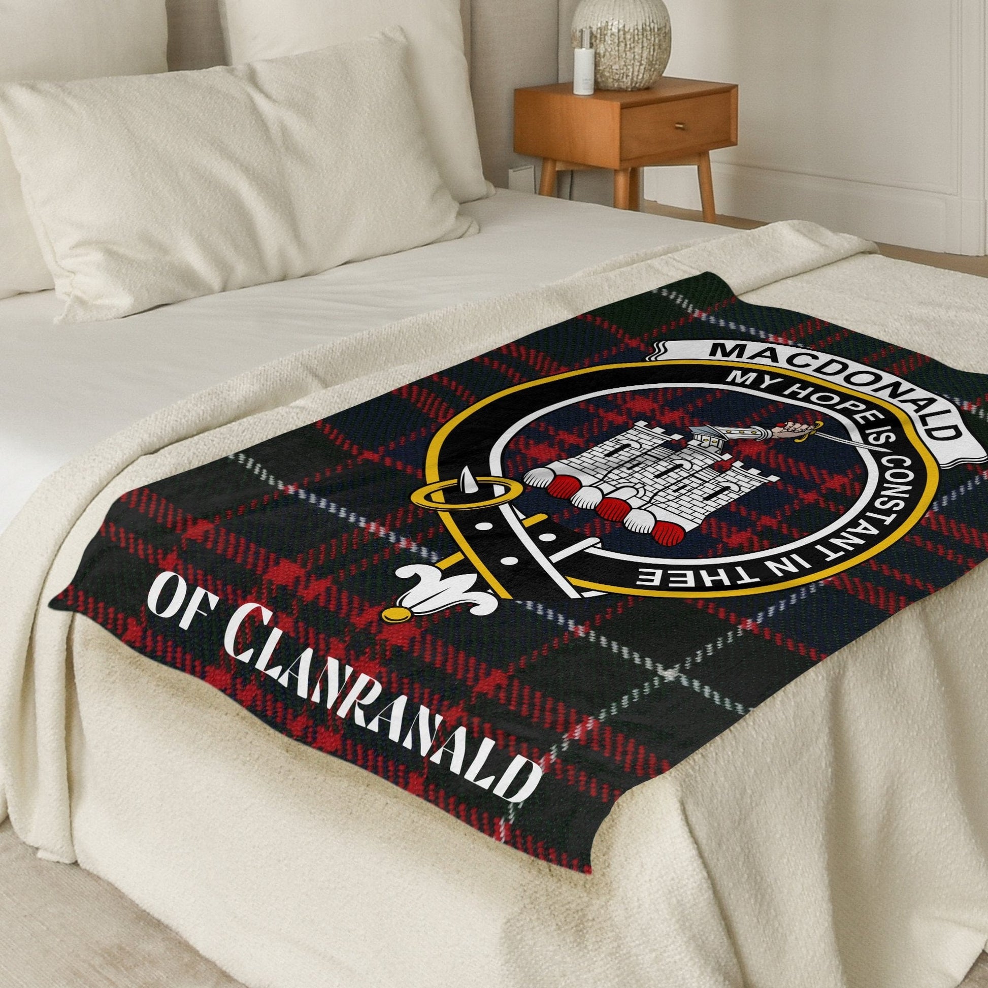 Scottish Clan MacDonald of Clanranald Tartan Blanket