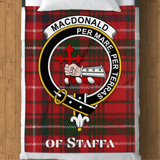 Scottish Clan Macdonald Tartan Crest Blanket