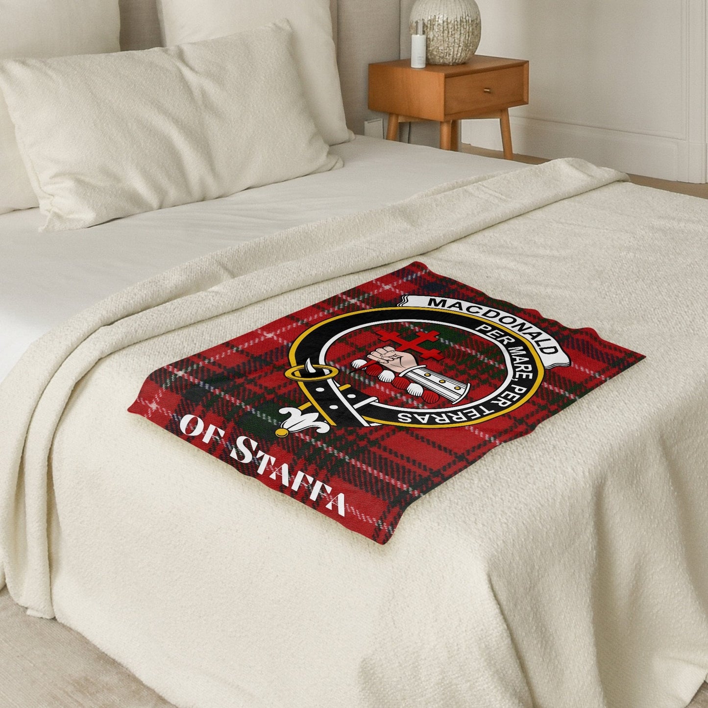 Scottish Clan Macdonald Tartan Crest Blanket