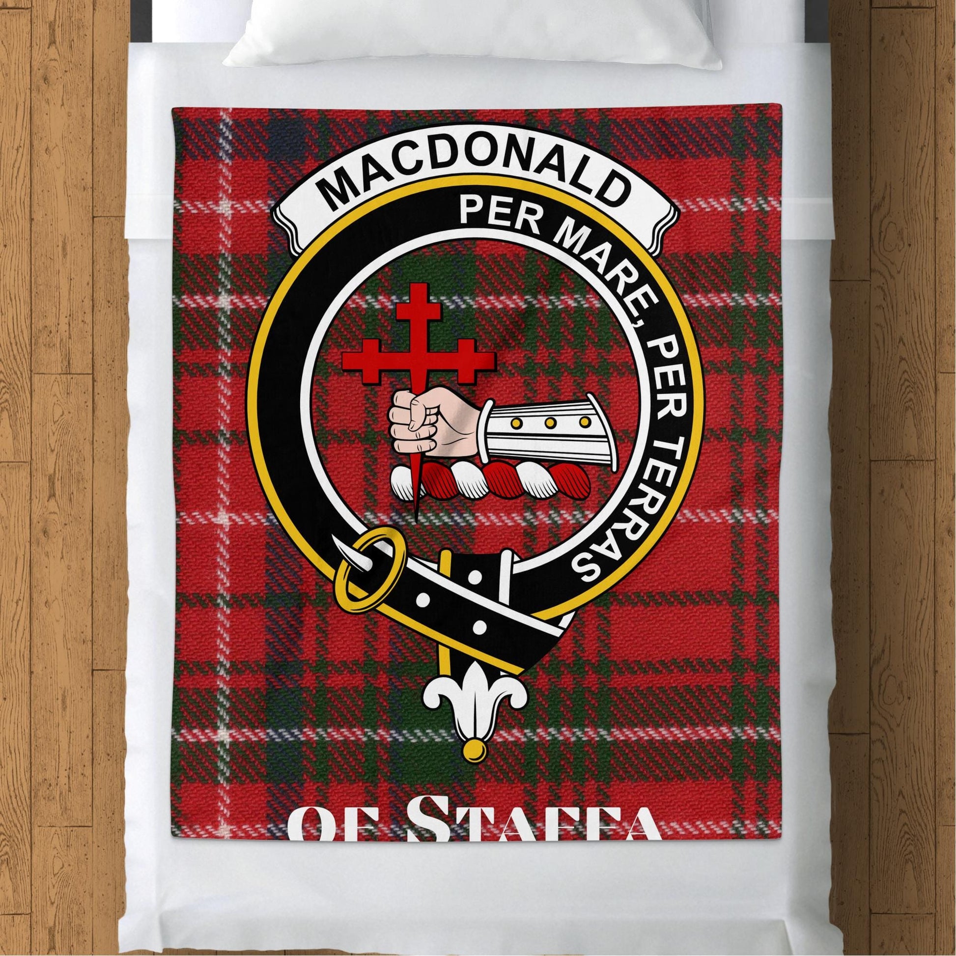 Scottish Clan Macdonald Tartan Crest Blanket