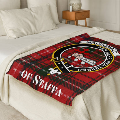 Scottish Clan Macdonald Tartan Crest Blanket