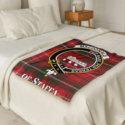 Scottish Clan Macdonald Tartan Crest Blanket