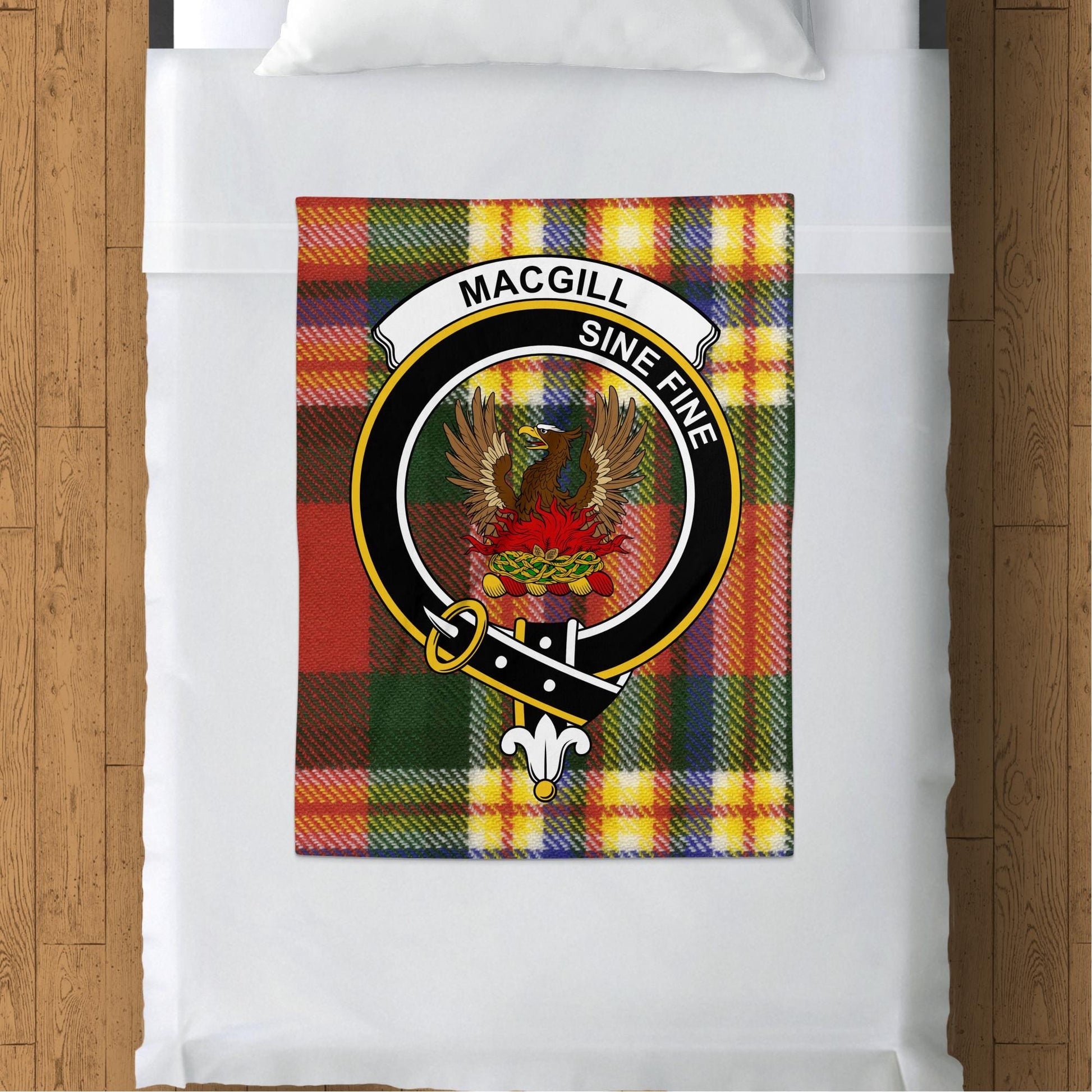 Scottish Clan MacGill Crest Tartan Blanket