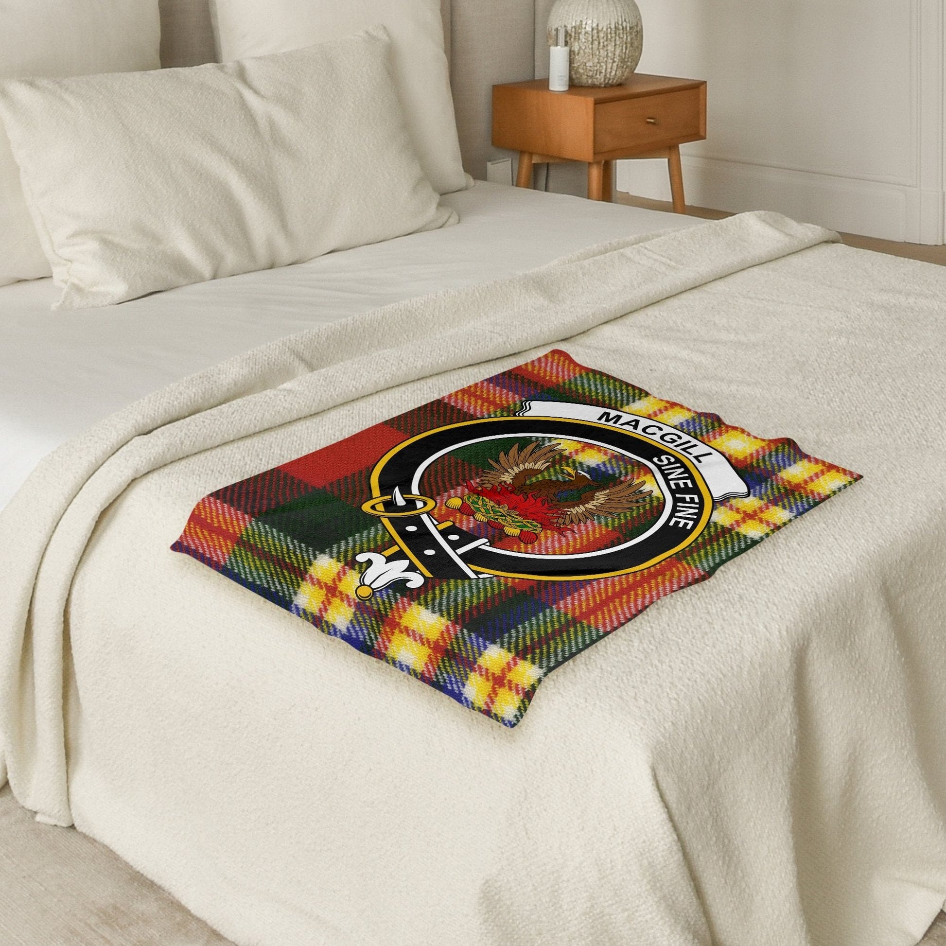 Scottish Clan MacGill Crest Tartan Blanket