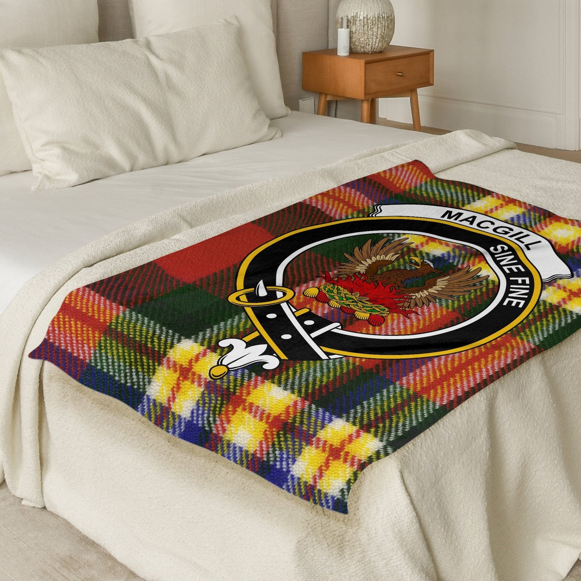 Scottish Clan MacGill Crest Tartan Blanket