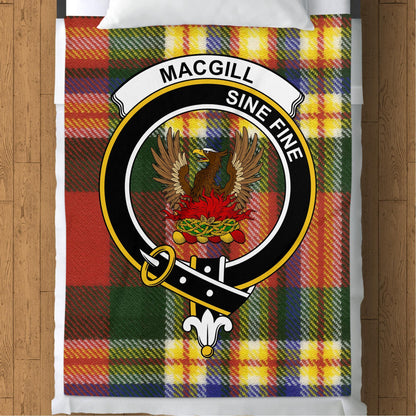 Scottish Clan MacGill Crest Tartan Blanket