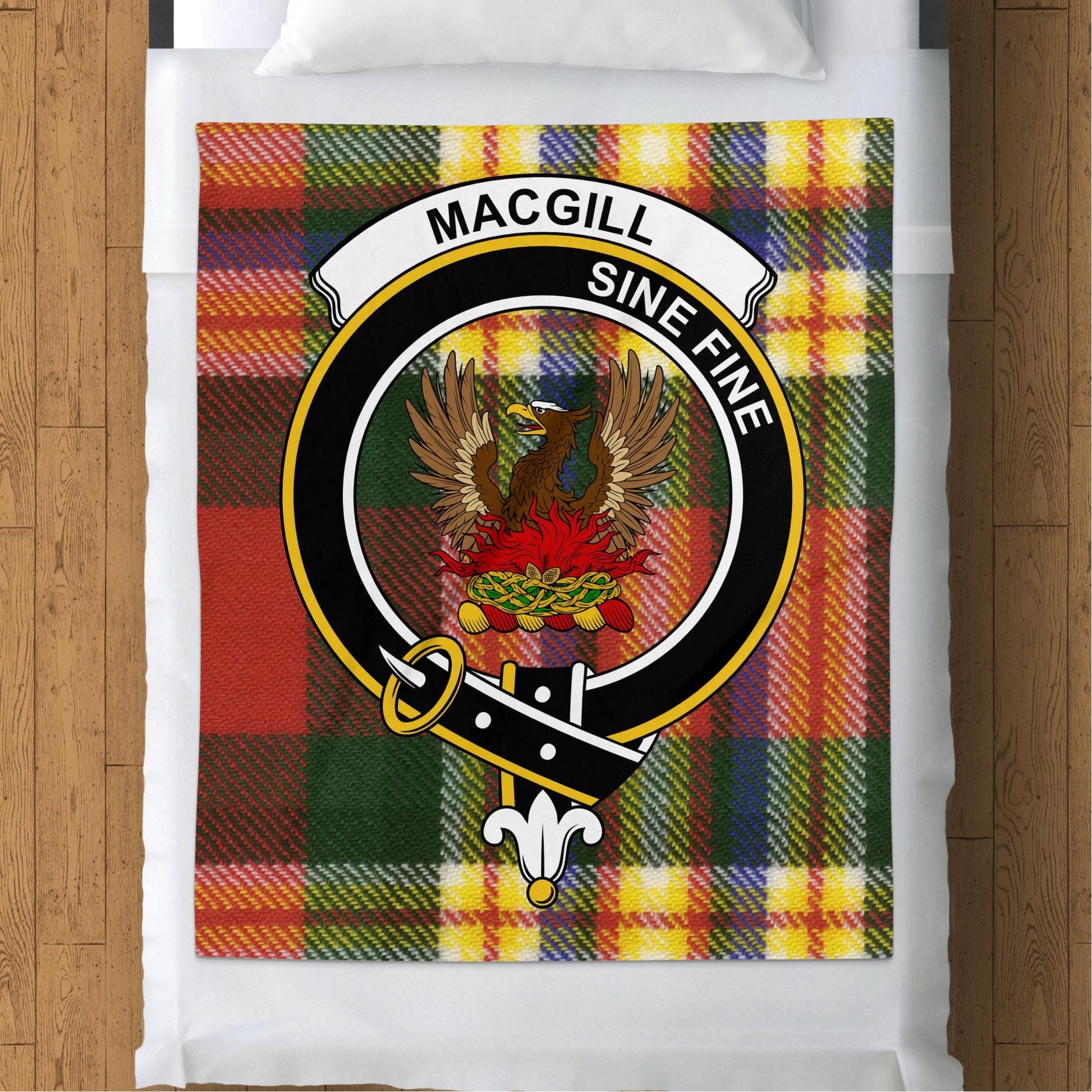 Scottish Clan MacGill Crest Tartan Blanket