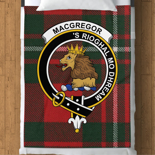 Scottish Clan MacGregor Crest Tartan Blanket