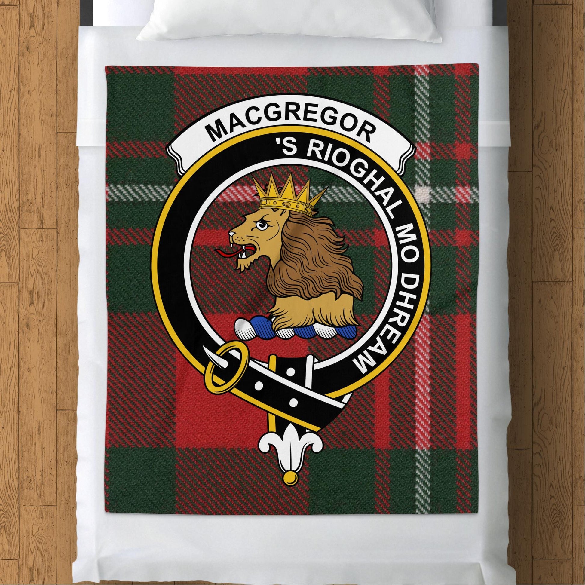 Scottish Clan MacGregor Crest Tartan Blanket