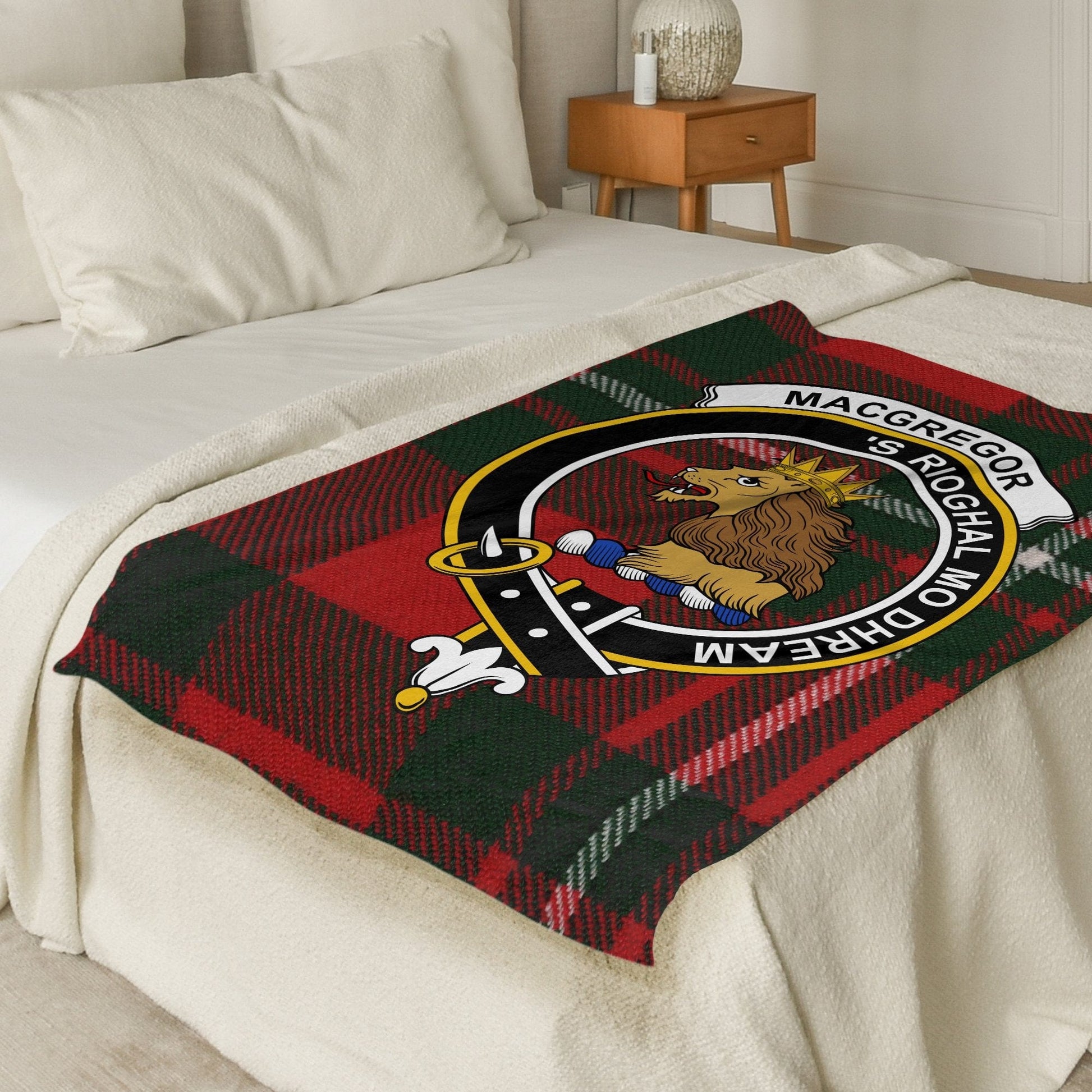 Scottish Clan MacGregor Crest Tartan Blanket