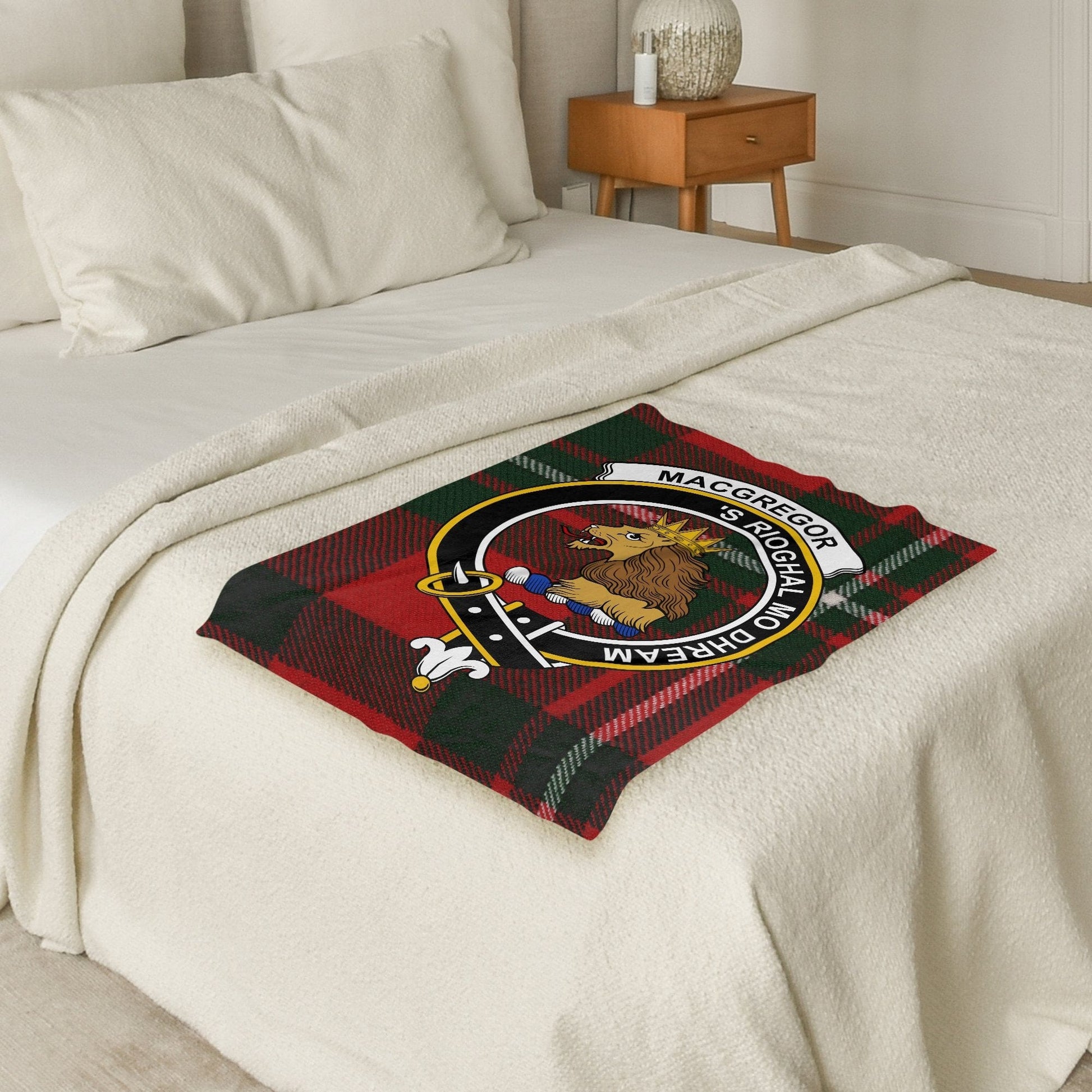 Scottish Clan MacGregor Crest Tartan Blanket