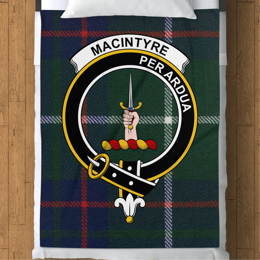 Scottish Clan Macintyre Crest Tartan Blanket