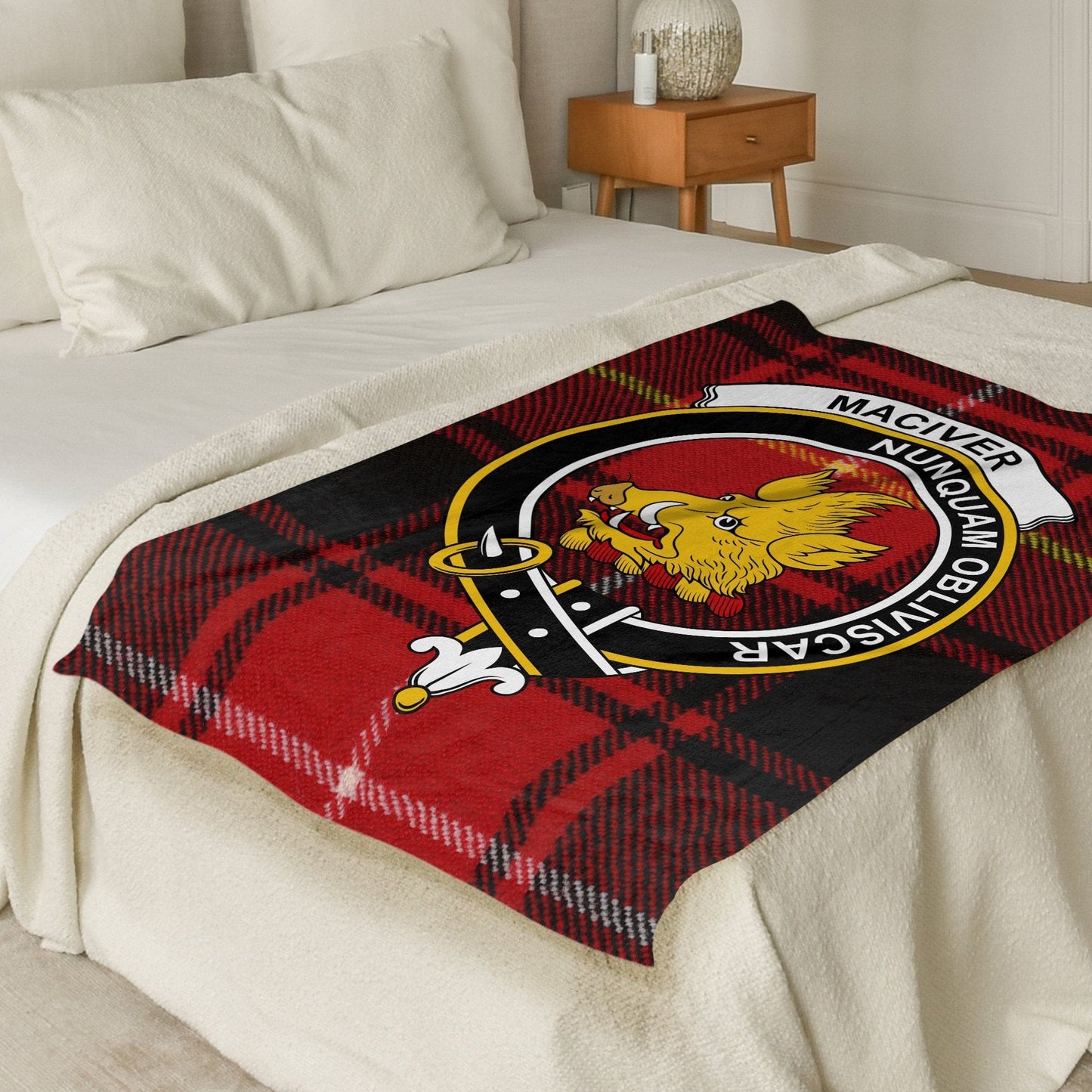 Scottish Clan MacIver Crest Tartan Blanket