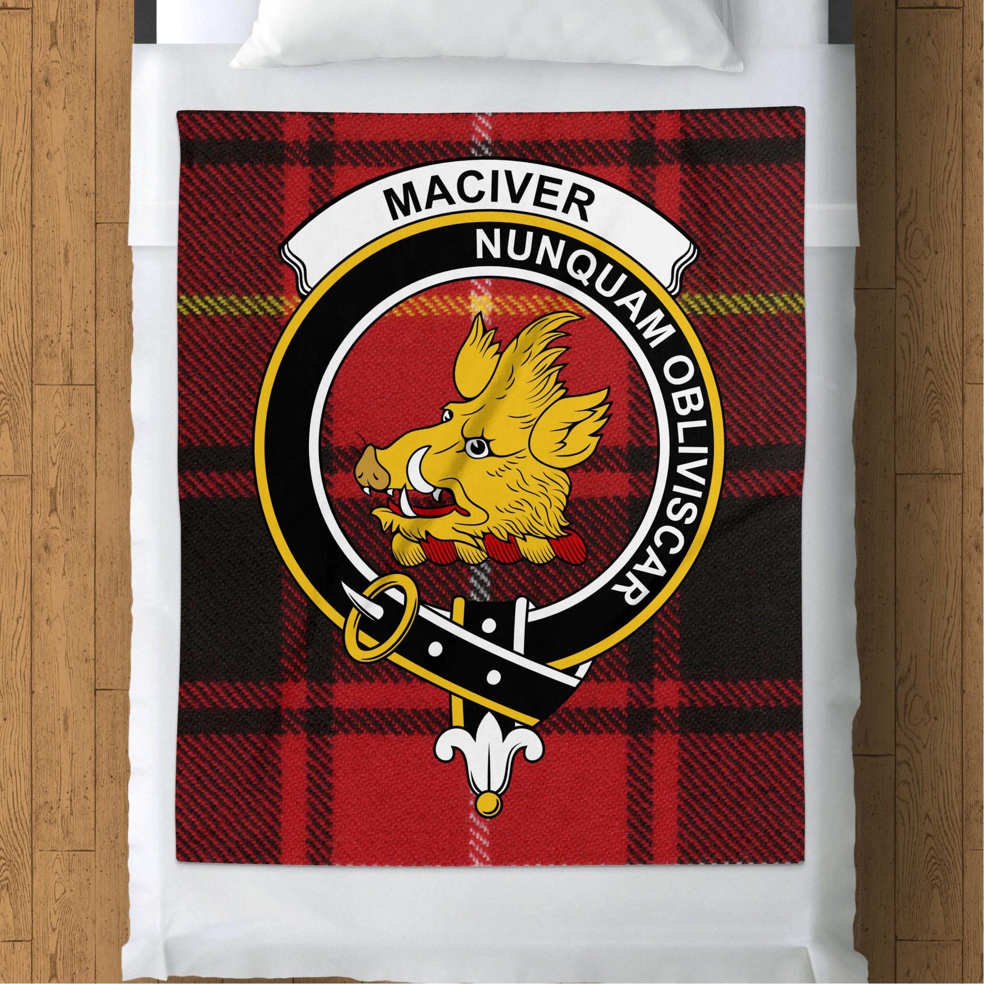 Scottish Clan MacIver Crest Tartan Blanket