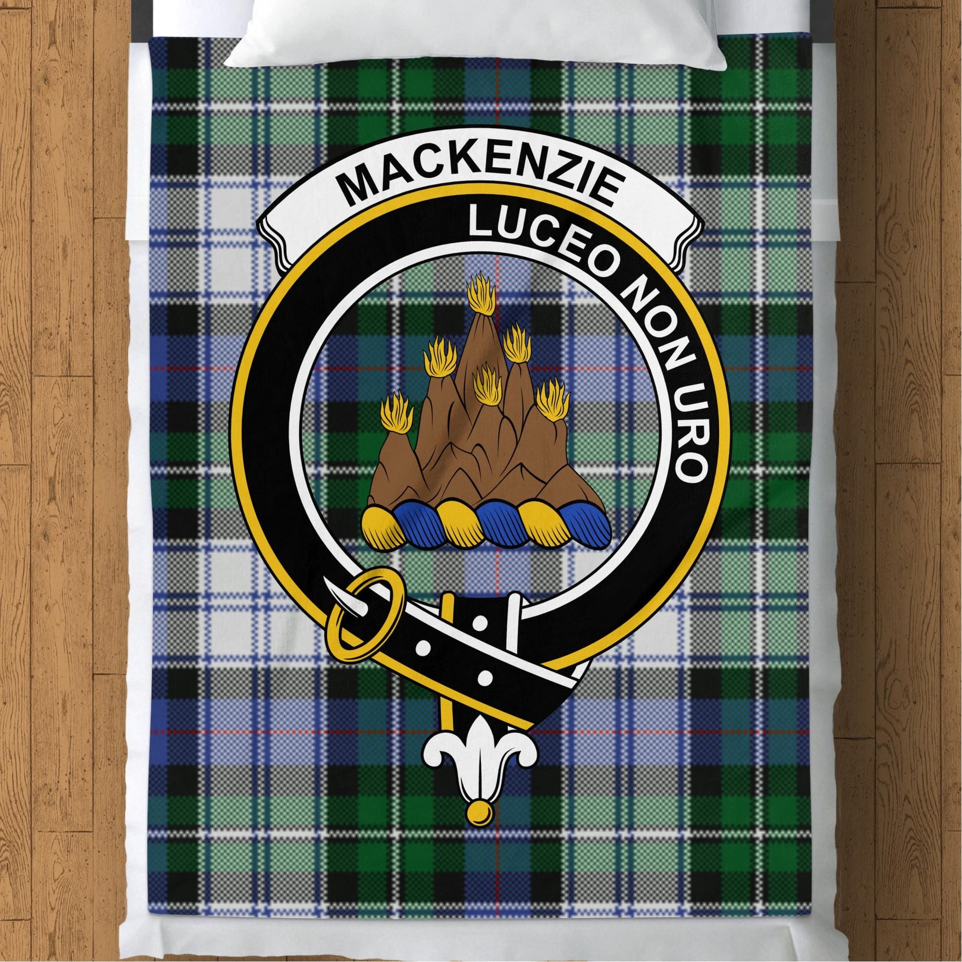 Scottish Clan Mackenzie Crest Tartan Blanket