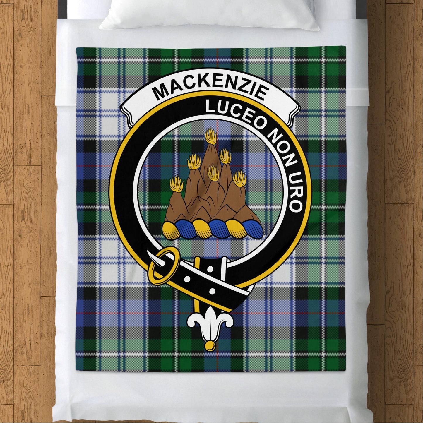 Scottish Clan Mackenzie Crest Tartan Blanket