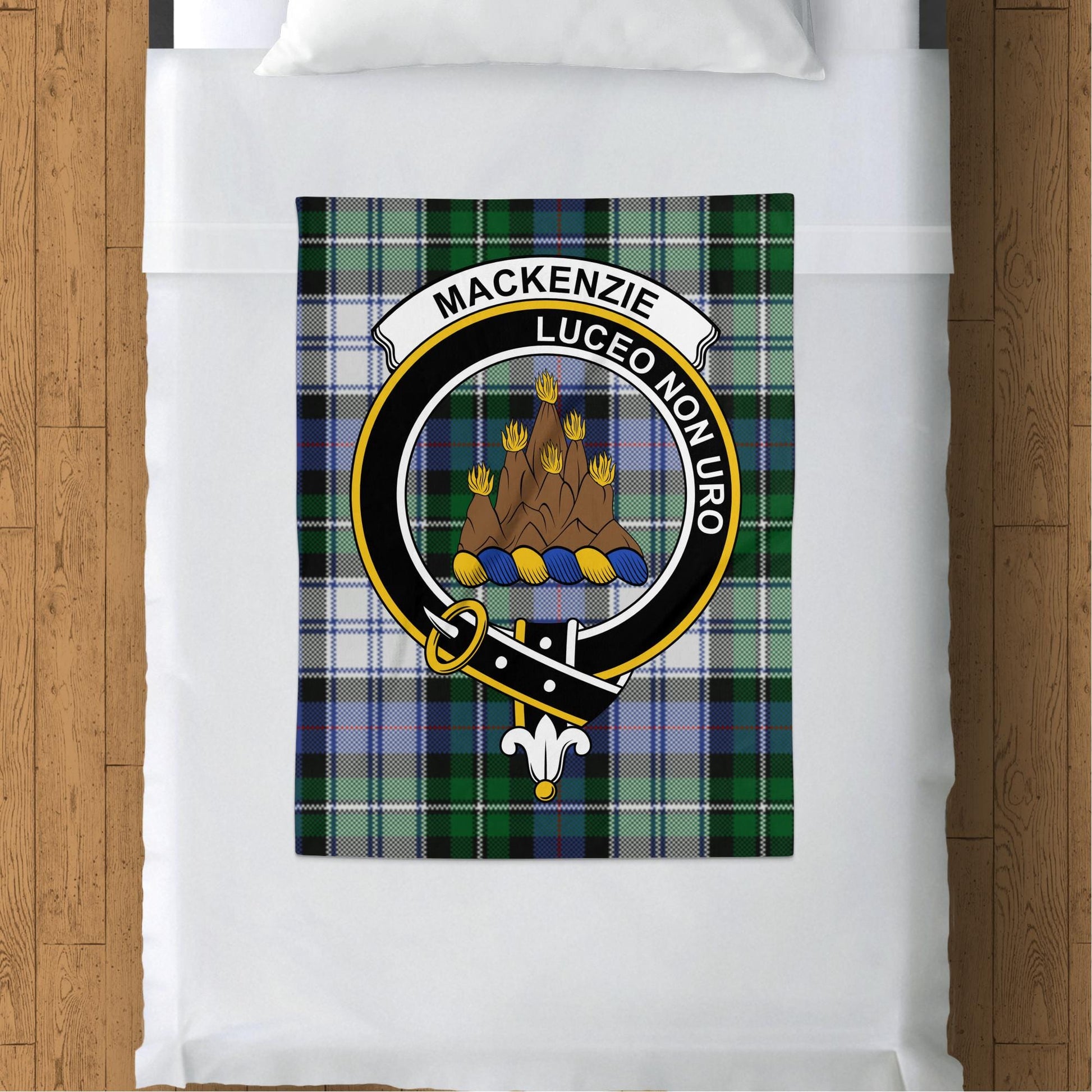 Scottish Clan Mackenzie Crest Tartan Blanket