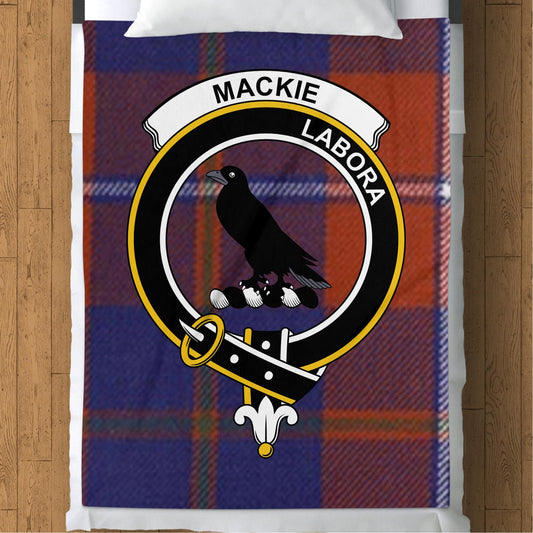 Scottish Clan Mackie Crest Tartan Blanket