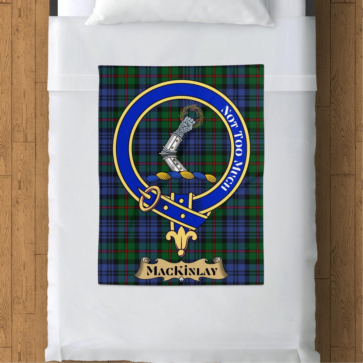 Scottish Clan MacKinlay Crest Tartan Blanket