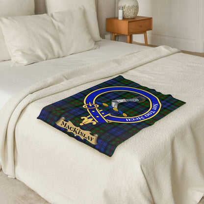 Scottish Clan MacKinlay Crest Tartan Blanket