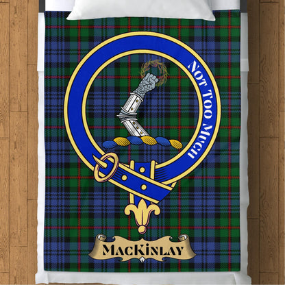 Scottish Clan MacKinlay Crest Tartan Blanket