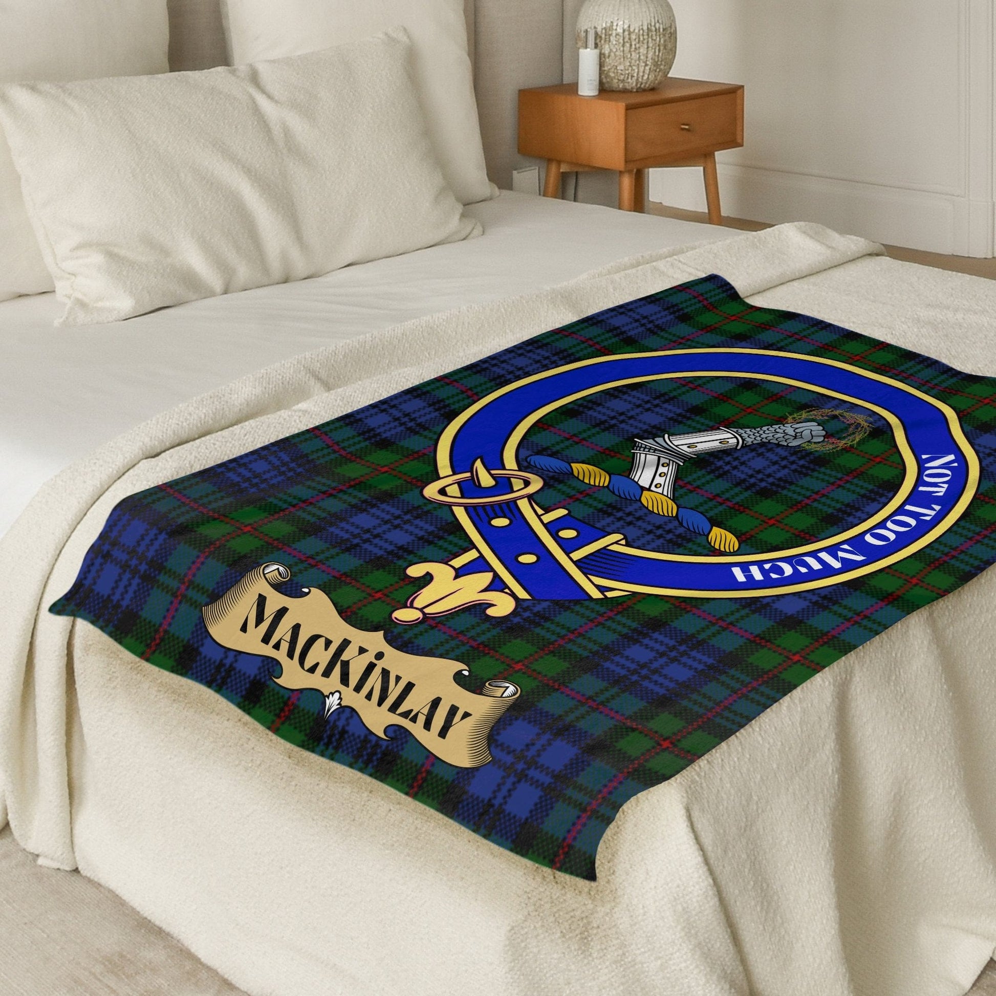 Scottish Clan MacKinlay Crest Tartan Blanket