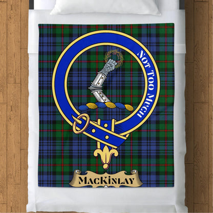 Scottish Clan MacKinlay Crest Tartan Blanket