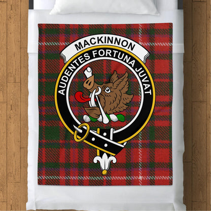 Scottish Clan Mackinnon Crest Tartan Blanket