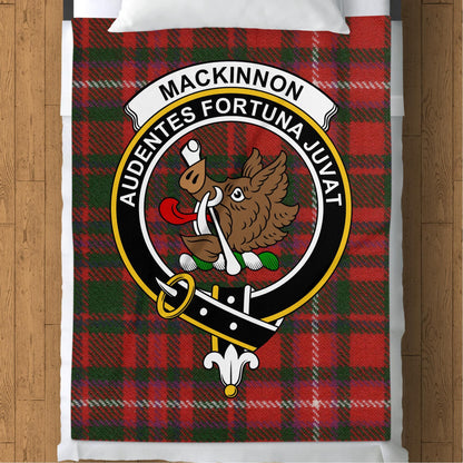 Scottish Clan Mackinnon Crest Tartan Blanket