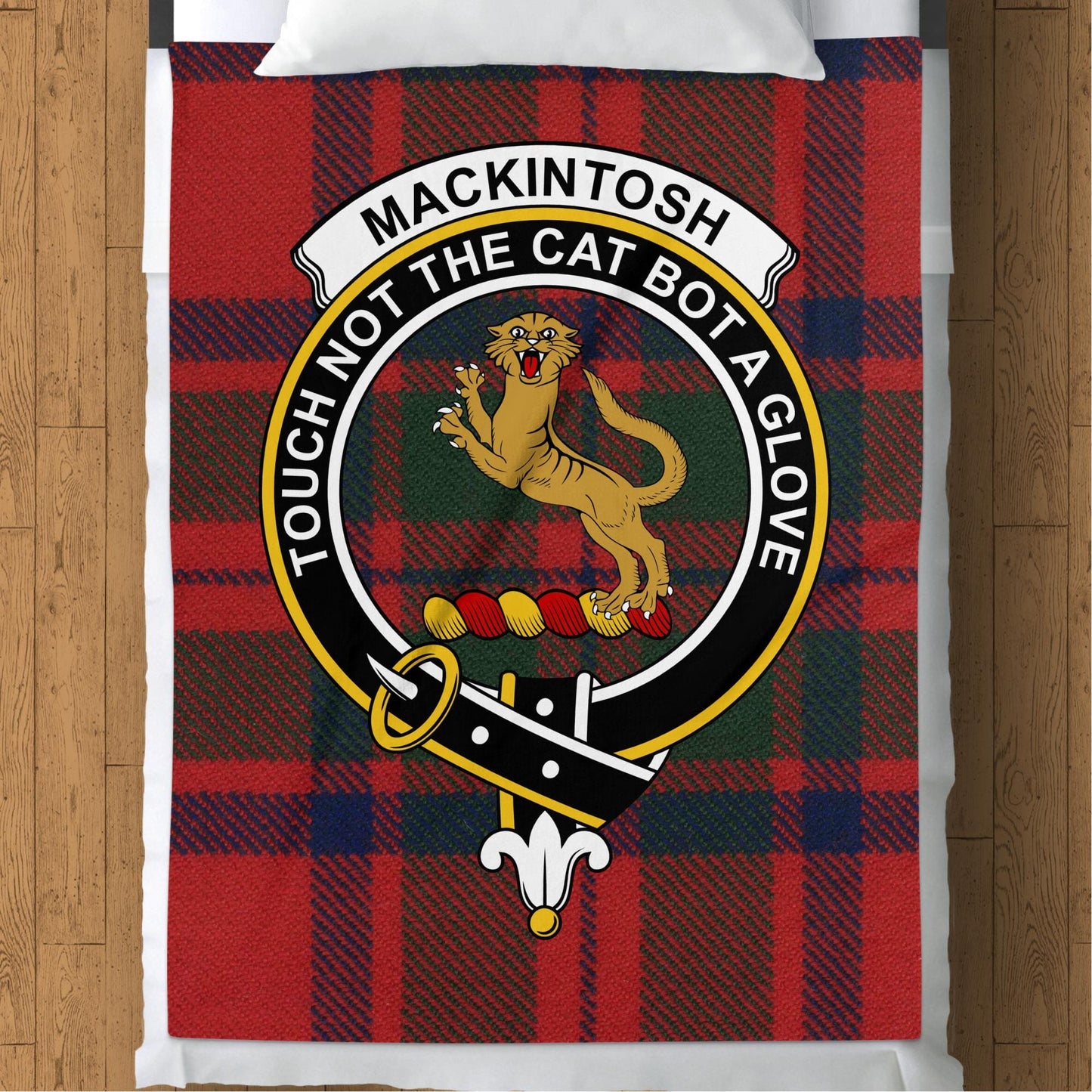 Scottish Clan Mackintosh Crest Tartan Blanket